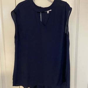 Navy Blue Chiffon Cut Out Too